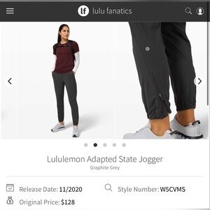 Lululemon NWOT Adapted State Jogger in Graphite Grey 27” Inseam